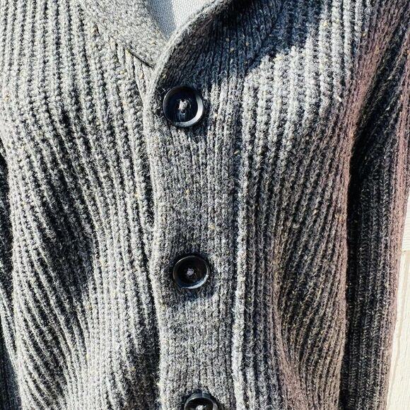 Dockers Cardigan Sweater Sz Small Gray knit Wool Blend Preppy - Picture 6 of 9